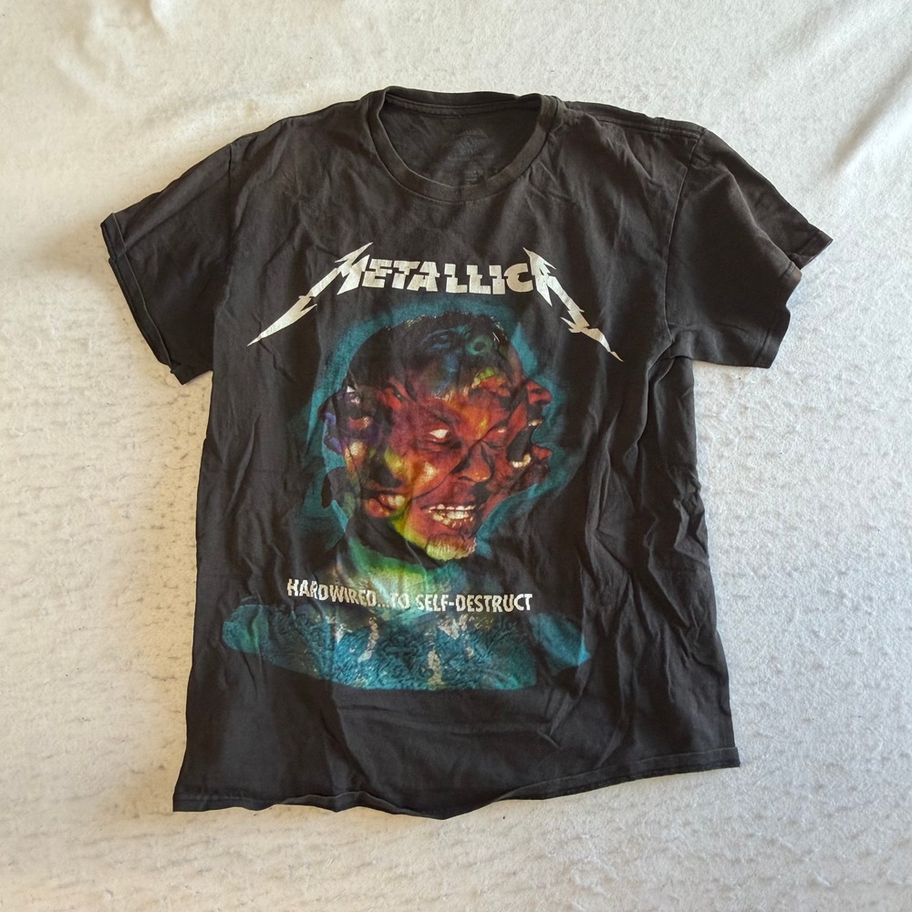 Metallica T-Shirt Mens M Black Hardwired WorldWired Tour 2017 Graphic Band Tee